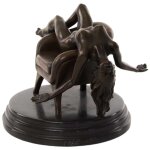 Bronzeskulptur Bronzefigur Erotik Frau Liegend Im Sessel...