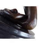 Bronzeskulptur Bronzefigur Erotik Frau Liegend Auf Dem Boden Art-Deco-Stil #46518
