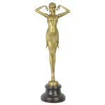 Bronzeskulptur Bronzefigur poliert Scarab-Tänzerin...