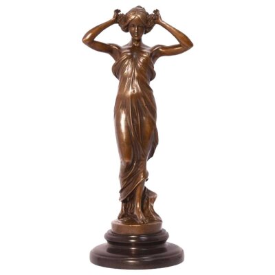 Bronzeskulptur Bronzefigur Nymphe Des Tals
