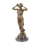 Bronzeskulptur Bronzefigur Nymphe Des Tals