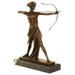 Bronzeskulptur Bronzefigur Diana Göttin der Jagd