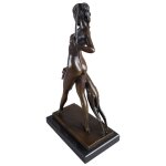 Bronzeskulptur Bronzefigur Diana mit Hund