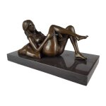 Bronzeskulptur Bronzefigur Erotik Liegende Nackte Frau...