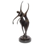 Bronzeskulptur Bronzefigur Tanzendes Paar Abstrakt-Stil
