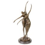 Bronzeskulptur Bronzefigur Tanzendes Paar Abstrakt-Stil