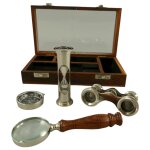 Nautikset Vernickelt Holzdose L 22cm