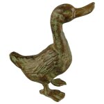 Skulptur Gusseisen Ente farbig