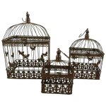 3er Set Vogelkäfig Blumen Pflanz Deko Käfig...