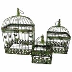 3er Set Vogelkäfig Blumen Pflanz Deko Käfig...