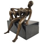 Bronzeskulptur Bronzefigur Erotik Akt Paar Mann Frau