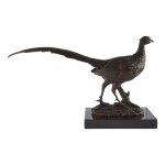 Bronzeskulptur Bronzefigur Fasan