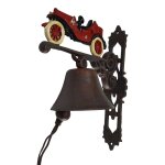 Wandglocke Türglocke Türklopfer Figürchen Gusseisen Oldtimer rot H 32 cm