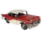 Blechmodell Blechauto Modellauto Oldtimer PKW Rot Beige