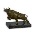 Bronzeskulptur Bronzefigur Stier Kubistisch