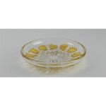 Glasschale mit 6xSchälchen Weintrauben Relief Dekor gelb Set 7 tlg