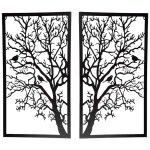 Wanddeko Eisen Lebensbaum 2er Set