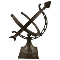 Eisen Sonnenuhr rustikal braun fuß H 32x26cm