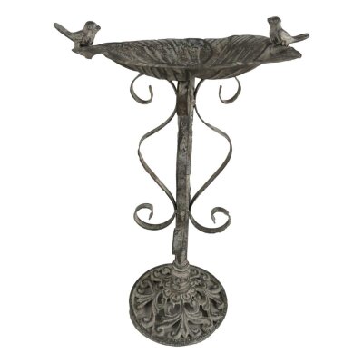 Vogeltränke/Futterstelle Eisen Grau H 45cm