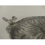 Vogeltränke/Futterstelle Eisen Grau H 45cm