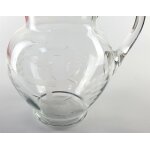 Glaskrug Glas Wasserkanne Kanne Trauben Schliff H 19,5 cm