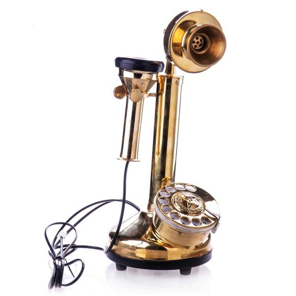 Skulptur Messing Telefon