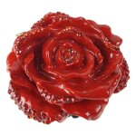 Pillendose Pillendöschen Dose Döschen Schatulle Hartzinn Zinn emailliert Rose