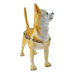 Pillendose Pillendöschen Dose Döschen Schatulle Hartzinn Zinn emailliert Hund