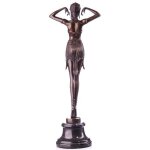 Bronzeskulptur Bronzefigur Tänzerin nach D.H.Chiparus Art-Deco-Stil #62545
