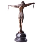 Bronze Skulptur Figur Bronzeskulptur Bronzefigur Scarf...