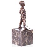 Bronzeskulptur Bronzefigur Junge mit Ski The Boy Skier Art-Deco-Stil