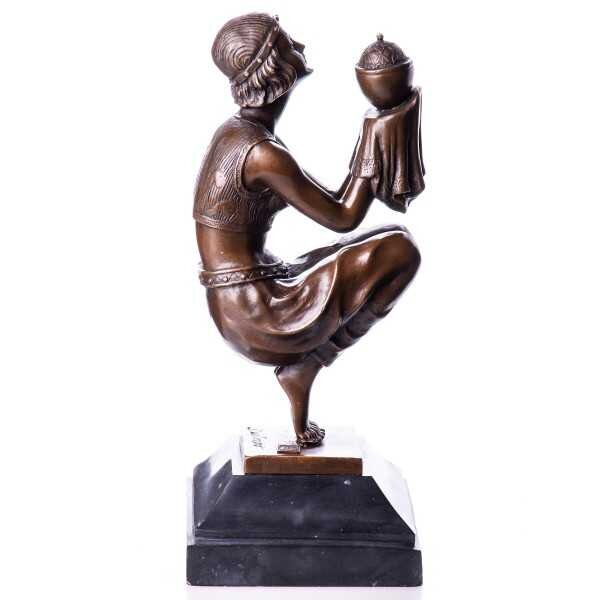 Bronze Skulptur Figur Bronzeskulptur Bronzefigur Oblivion nach Duvernet Art-Deco-Stil