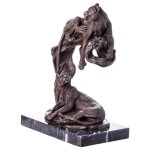Bronze Skulptur Figur Bronzeskulptur Bronzefigur Leoparden