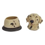 Figur Skulptur Dose Kunststein Hundebüste