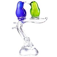 Skulptur Glas Vögel auf Ast Murano-Stil #62844