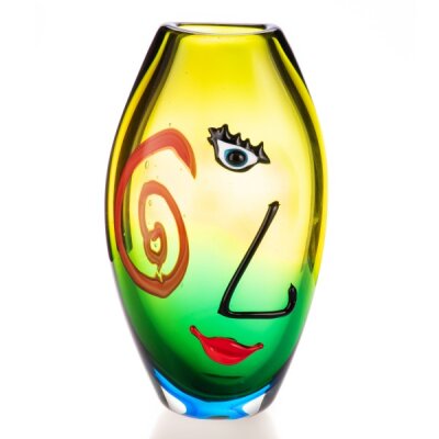 Vase Glas Gesicht Murano-Stil