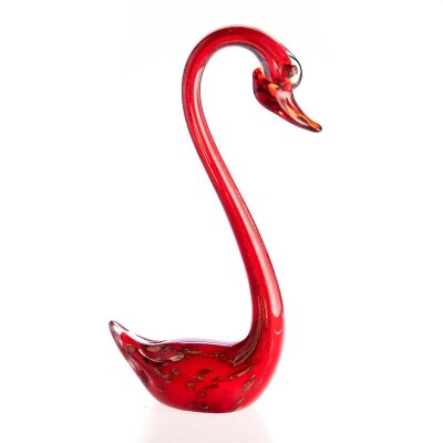 Skulptur Figur Schwan Glas Murano-Stil #62952