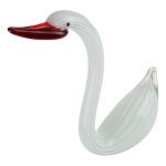Skulptur Figur Schwan Glas Murano-Stil #62957