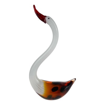 Skulptur Figur Schwan Glas Murano-Stil #62959