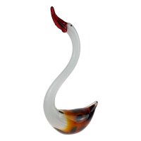 Skulptur Figur Schwan Glas Murano-Stil #62959