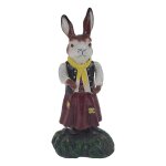 Figur Skulptur Gusseisen Hase mit Korb #63023