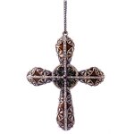 Kreuz aus emailliertem Hartzinn und Schmucksteinen #63107