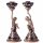 2er Set Kerzenleuchter Kerzenständer Kerzenhalter Porzellan/Messing Engel #63195