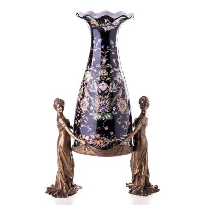 Vase Porzellan/Messing #63245