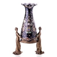 Vase Porzellan/Messing #63245