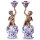 2er Set Kerzenleuchter Kerzenständer Kerzenhalter Porzellan/Messing Engel #63322
