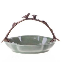 Schale Porzellan/Messing Vögel #63343