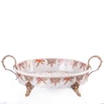 Porzellan/Messing Schale 13x40x24cm #63496