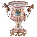 Porzellan/Messing Vase mit Engeln #63502
