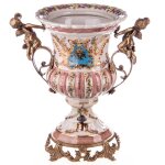 Porzellan/Messing Vase mit Engeln #63502